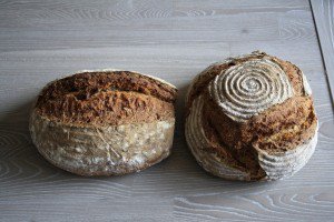 Baked sunflower rye bread